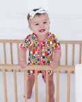 Playful Shapes Bamboo Shorty Zippy