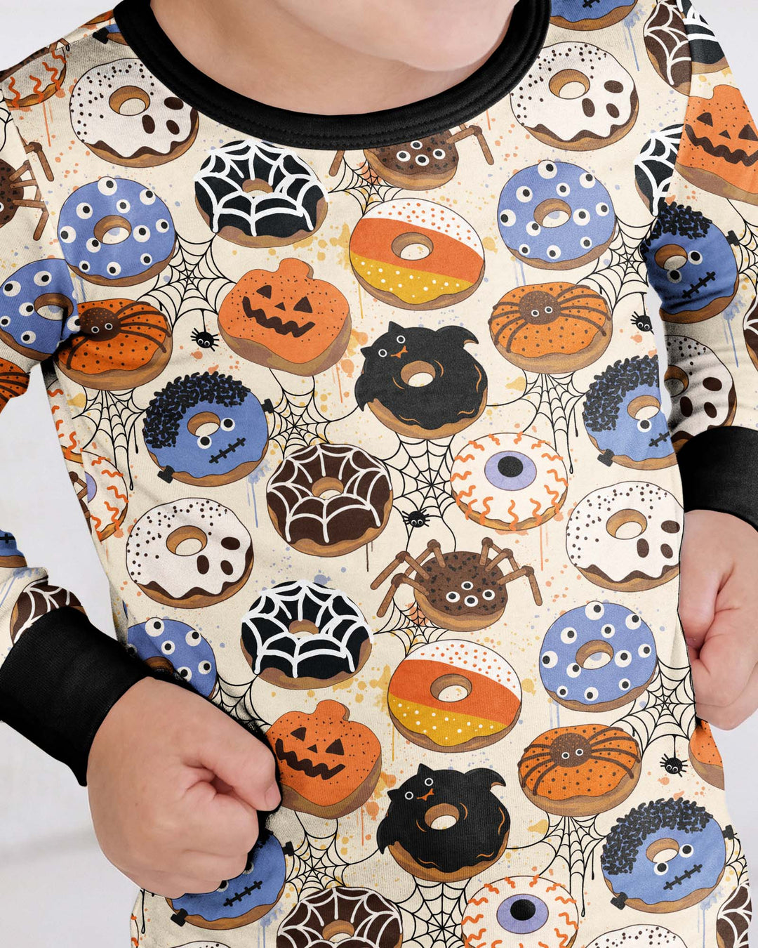 Cute Spooky Donuts Bamboo Two Piece Long Sleeve Pajama Set