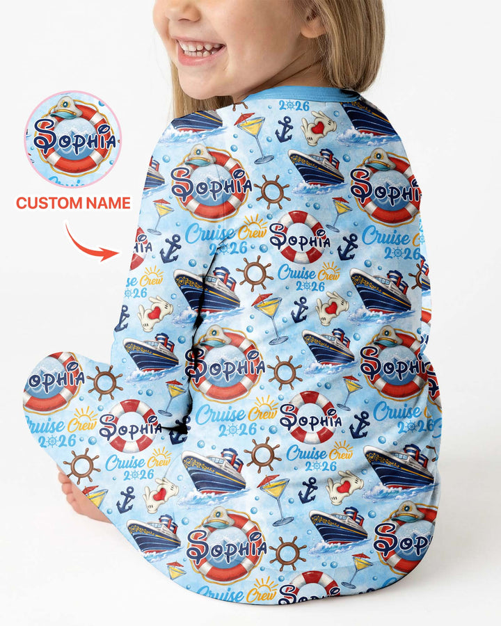 Custom Name Cruise Crew 2026 Bamboo Two Piece Long Sleeve Pajama Set