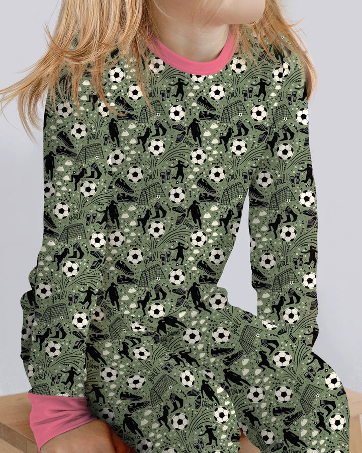 Zweiteiliges Langarm-Pyjama-Set mit Sommerfrüchten