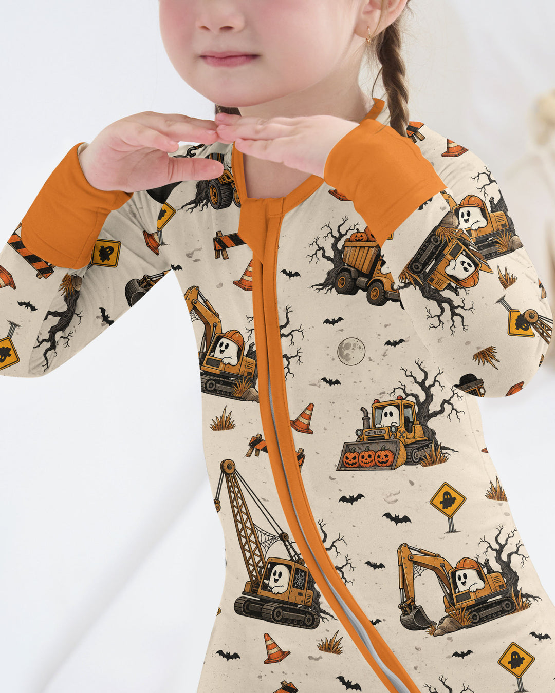 Halloween Construction Crew Ghost Bamboo Convertible Zippy