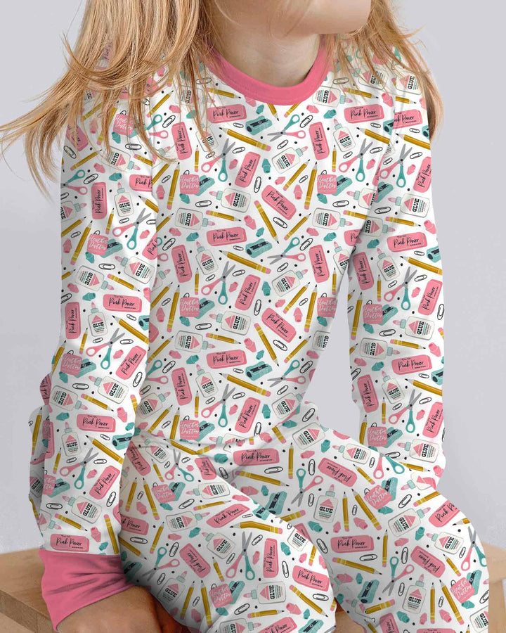 Zweiteiliges Langarm-Pyjama-Set mit Sommerfrüchten