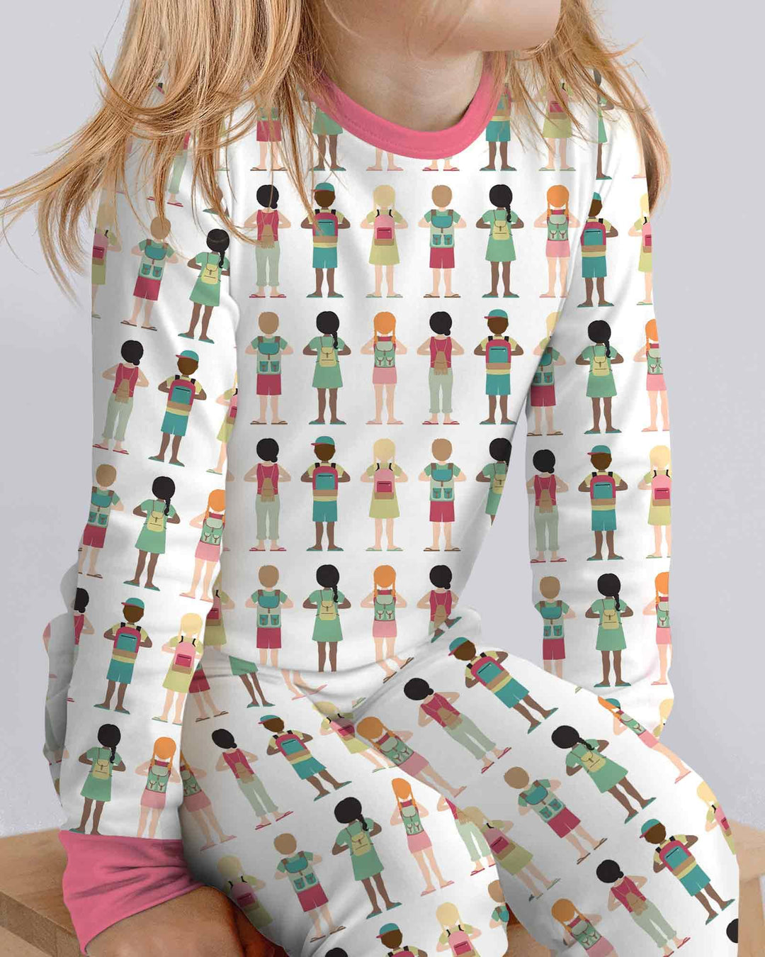 Zweiteiliges Langarm-Pyjama-Set mit Sommerfrüchten