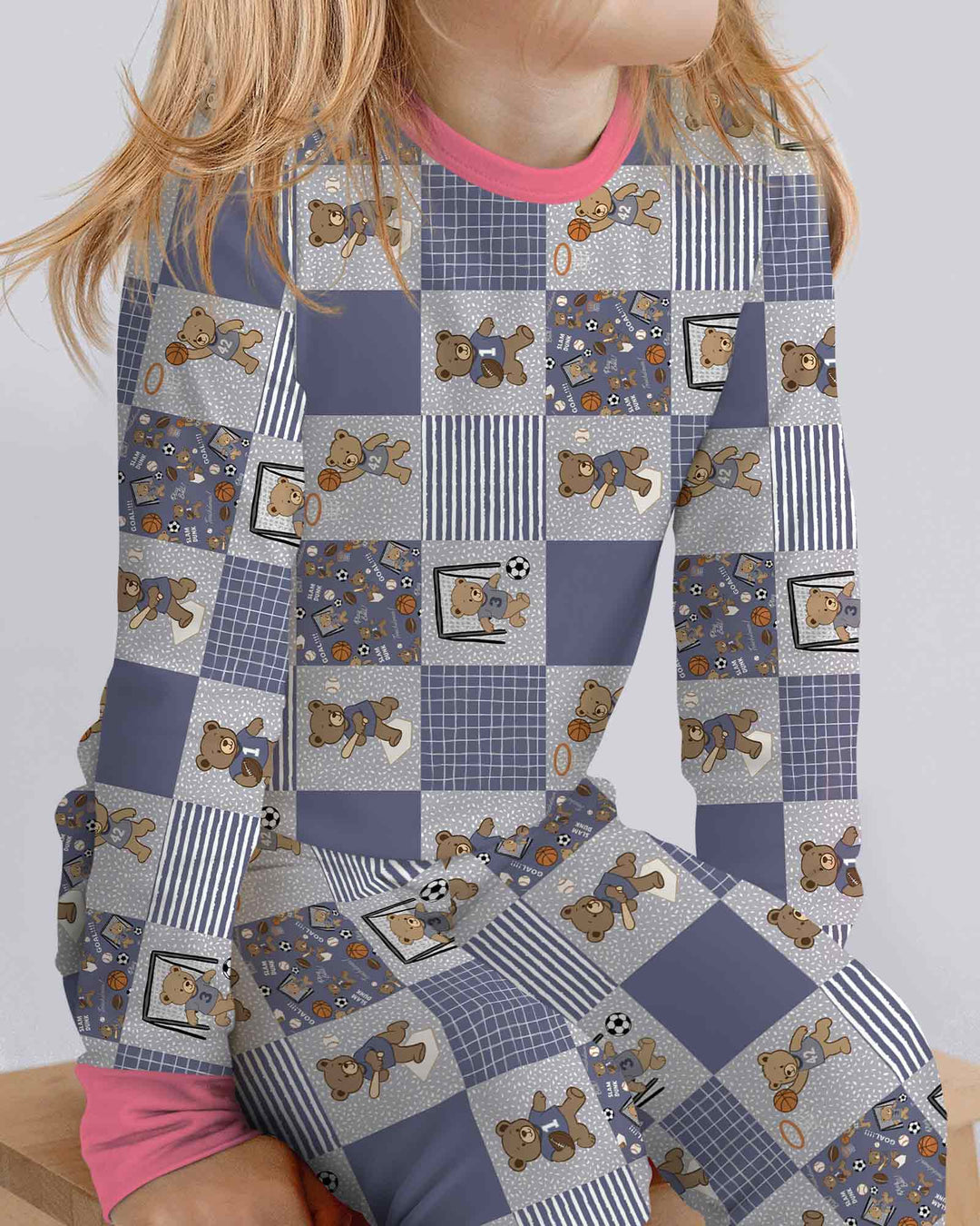 Zweiteiliges Langarm-Pyjama-Set mit Sommerfrüchten