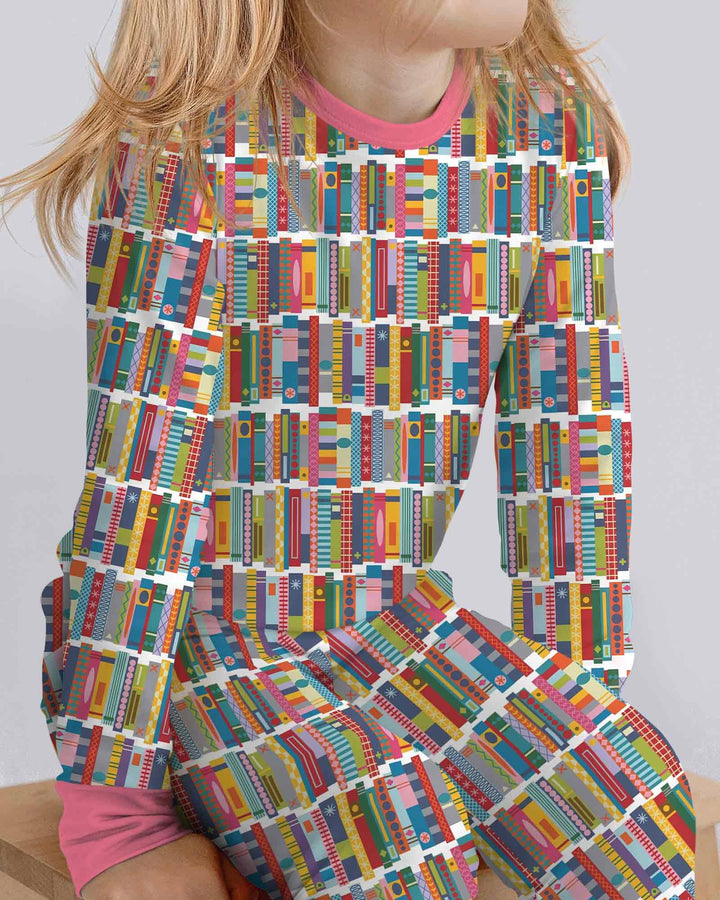 Zweiteiliges Langarm-Pyjama-Set mit Sommerfrüchten