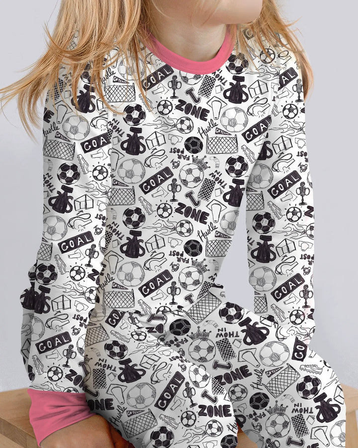 Zweiteiliges Langarm-Pyjama-Set mit Sommerfrüchten