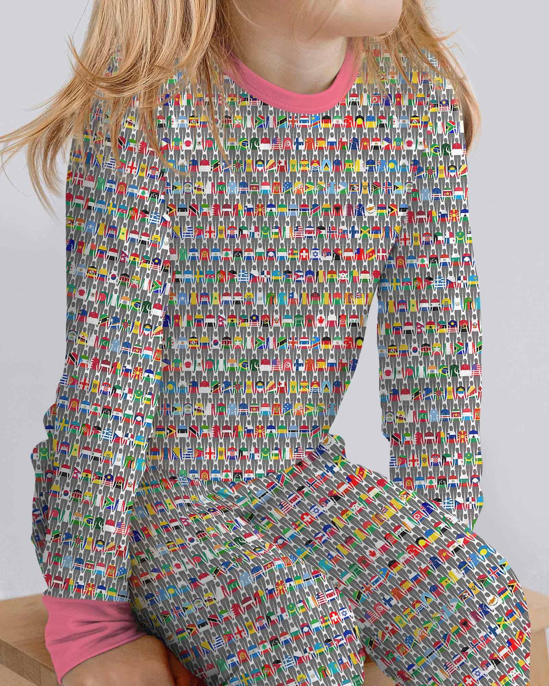 Zweiteiliges Langarm-Pyjama-Set mit Sommerfrüchten
