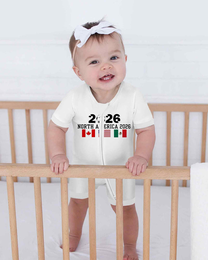 Soccer 2026 USA Canada Mexico Flags Bamboo Shorty Zippy