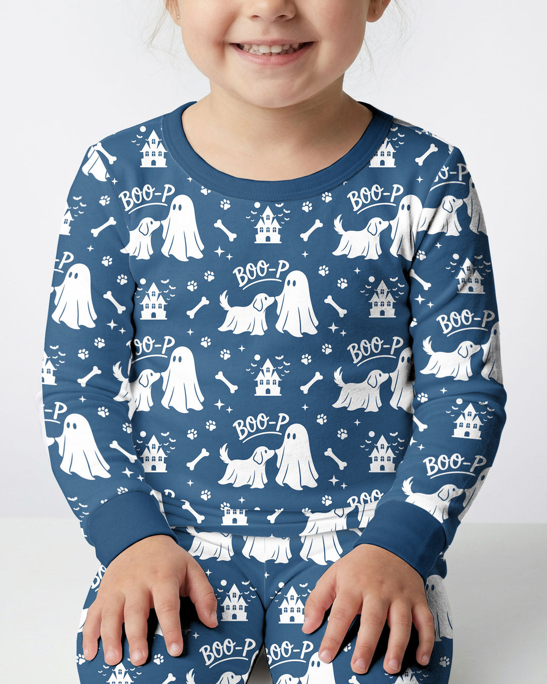 Boo-p Ghost Dog Bamboo Two Piece Long Sleeve Pajama Set