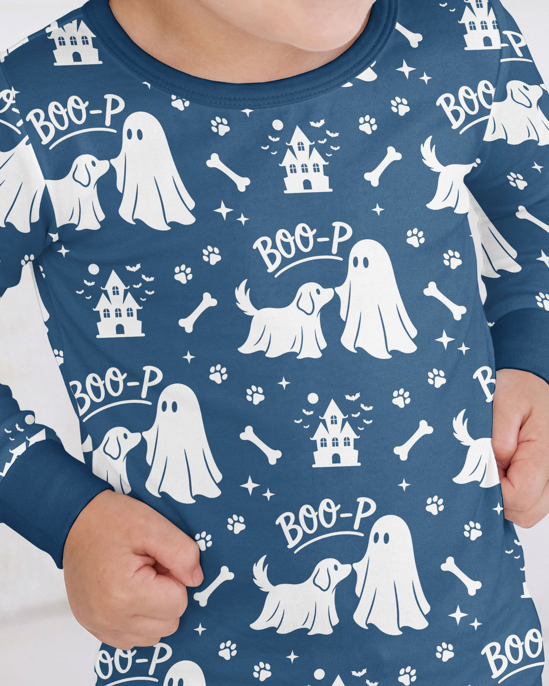 Boo-p Ghost Dog Bamboo Two Piece Long Sleeve Pajama Set