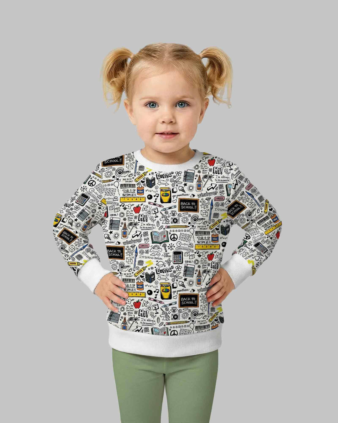 School Days Doodles Bamboo Crewneck Sweatshirt