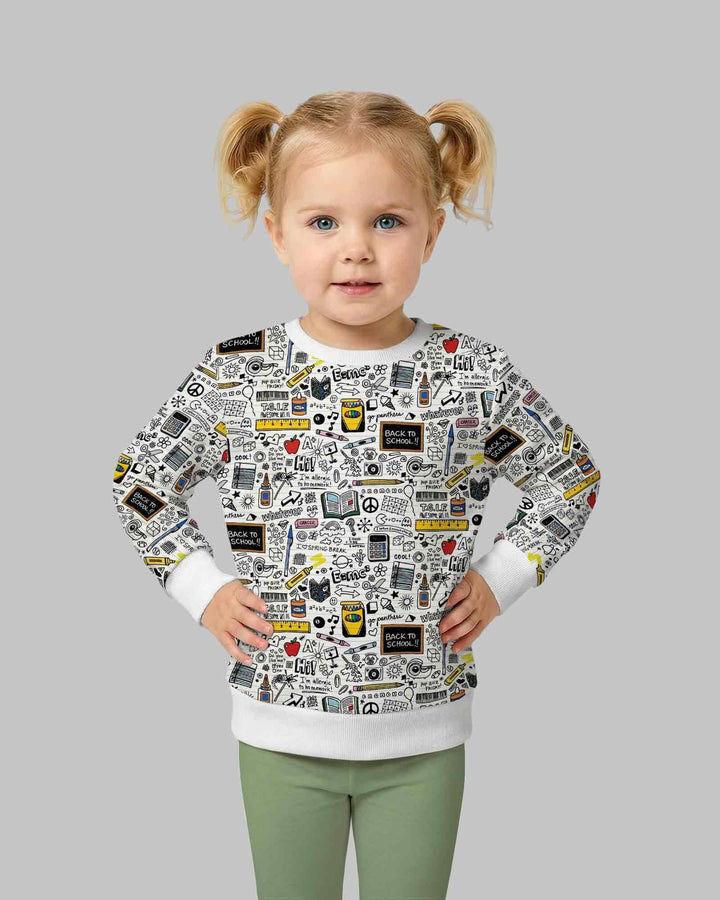 School Days Doodles Bamboo Crewneck Sweatshirt