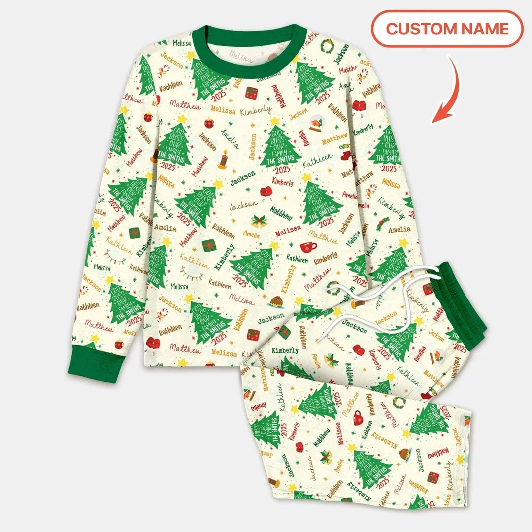God Bless Our Family Custom Name Men's Pajama Set , God Bless Our Family Custom Name Men's Pajama Set - Only Shirt / XS