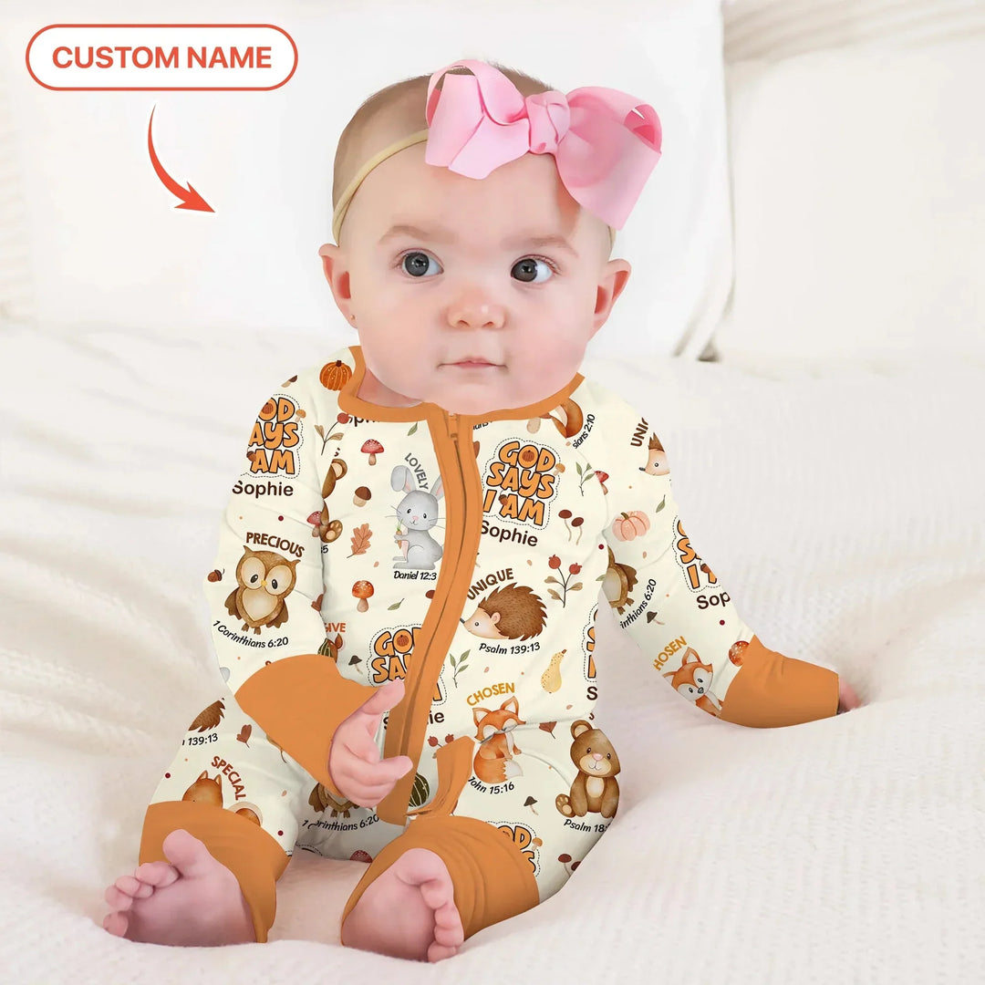 God Says I Am Autumn Custom Name Faith Convertible Zippy , God Says I Am Autumn Custom Name Faith Convertible Zippy - 0-3M