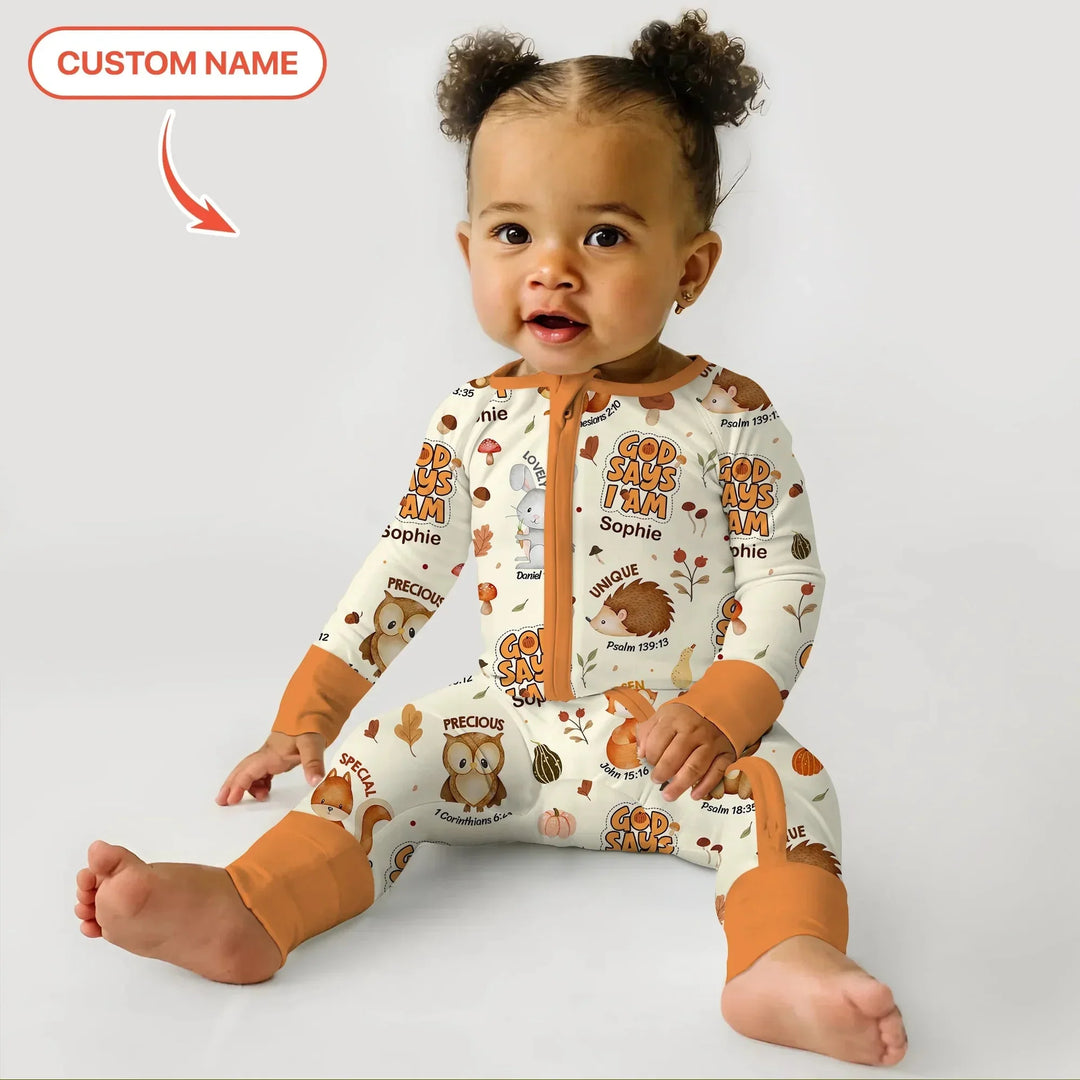 God Says I Am Autumn Custom Name Faith Convertible Zippy , God Says I Am Autumn Custom Name Faith Convertible Zippy - 0-3M