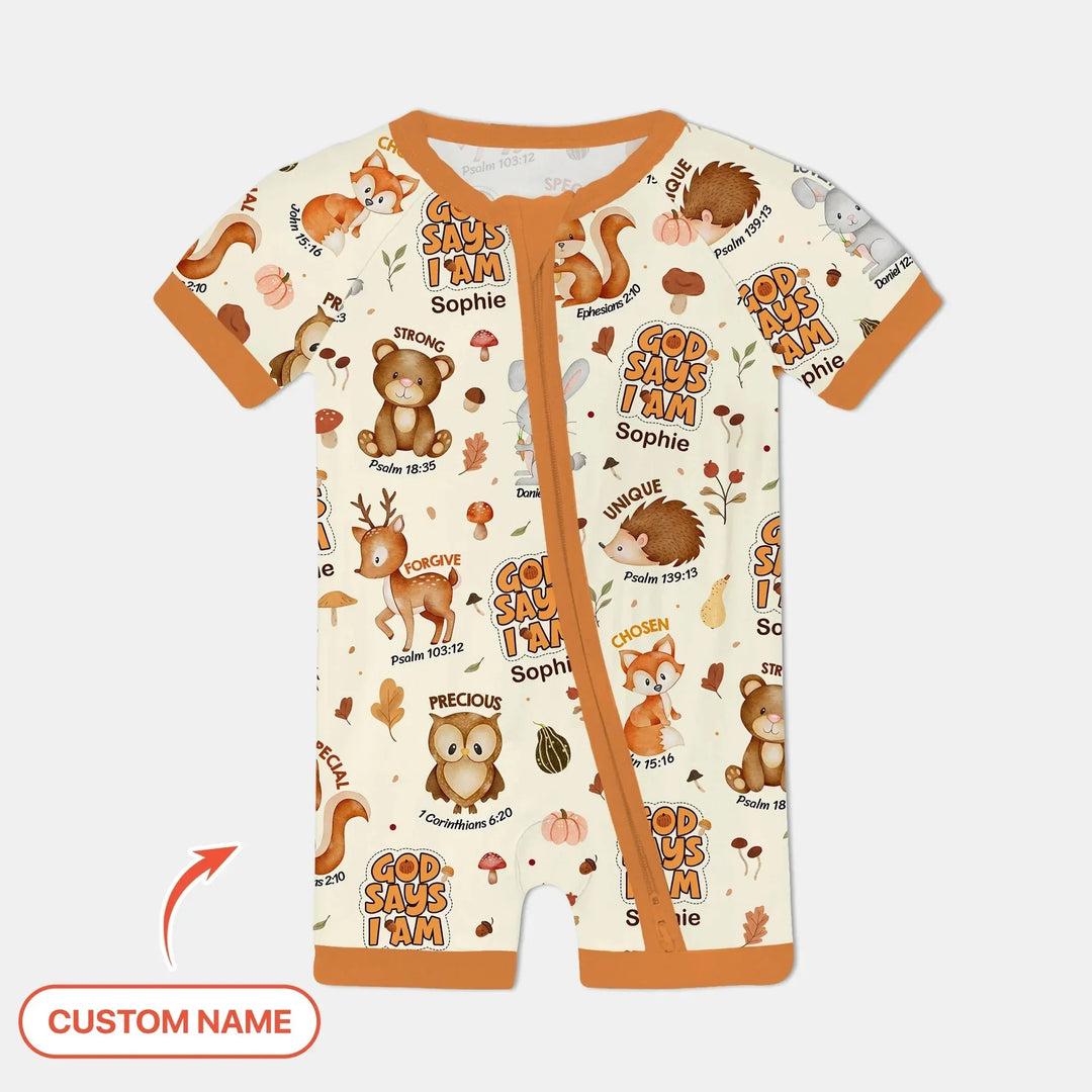 God Says I Am Autumn Faith Custom Name Shorty Zippy , God Says I Am Autumn Faith Custom Name Shorty Zippy - 0-3M