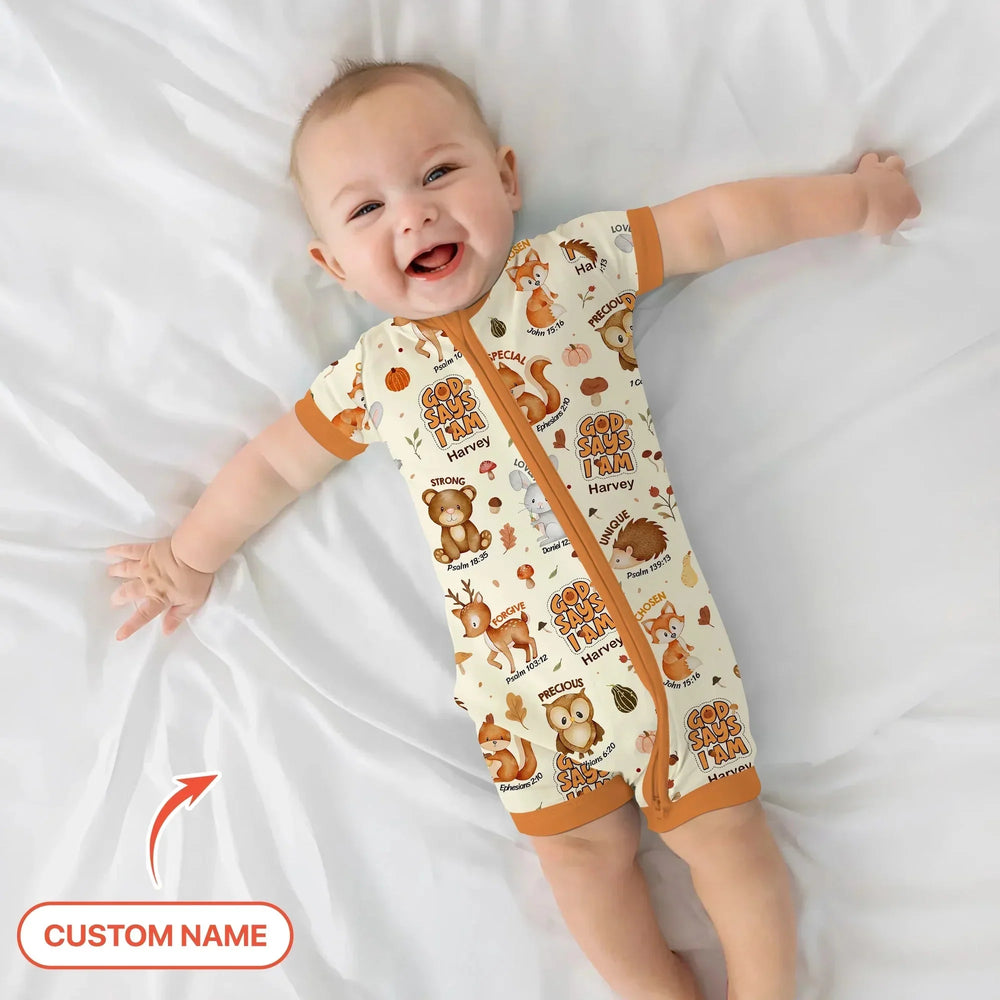 God Says I Am Autumn Faith Custom Name Shorty Zippy , God Says I Am Autumn Faith Custom Name Shorty Zippy - 0-3M