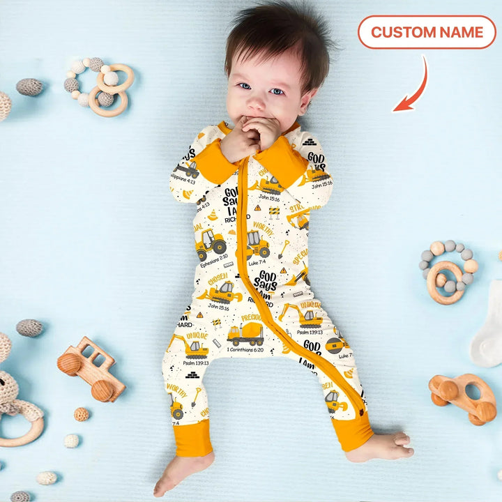 God Says I Am Custom Name Boy Convertible Zippy TEST , God Says I Am Custom Name Boy Convertible Zippy TEST - 0-3M