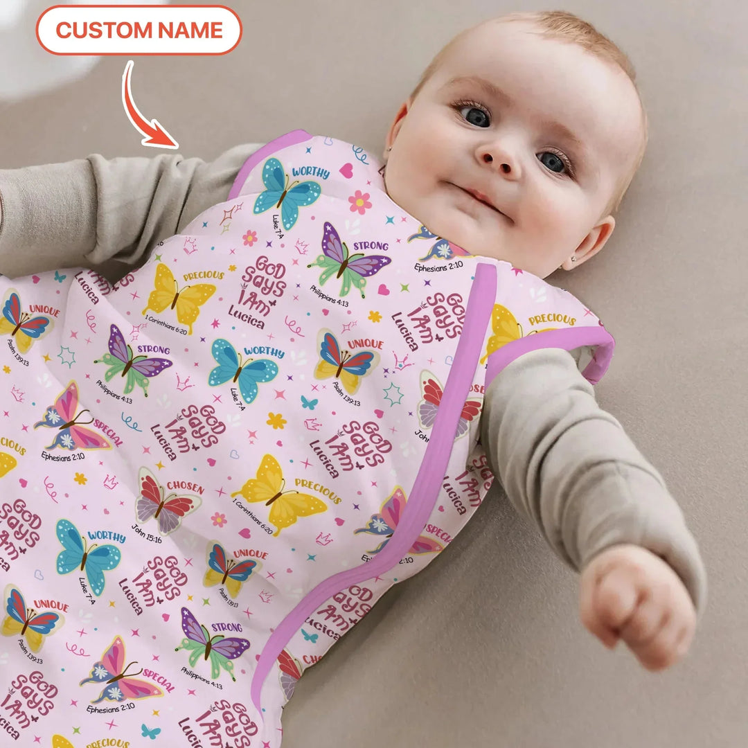 God Says I Am Custom Name Girl Sleep Bag 1.0 , God Says I Am Custom Name Girl Sleep Bag 1.0 - XS
