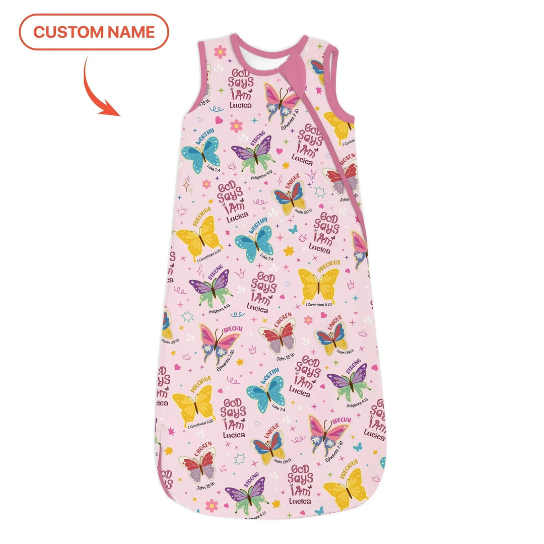 God Says I Am Custom Name Girl Sleep Bag 1.0 , God Says I Am Custom Name Girl Sleep Bag 1.0 - XS