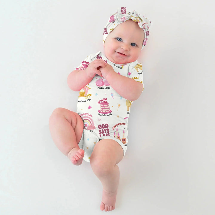 God Says I Am Girl BodySuit , God Says I Am Girl BodySuit - White / Long Sleeve / Newborn