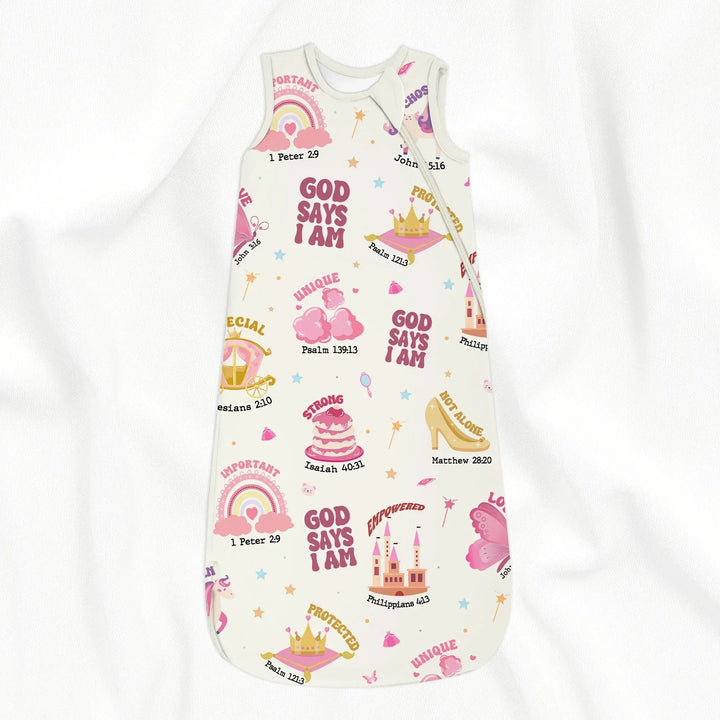 God Says I Am Girl Sleep Bag 1.0 TOG , God Says I Am Girl Sleep Bag 1.0 TOG - XS / White