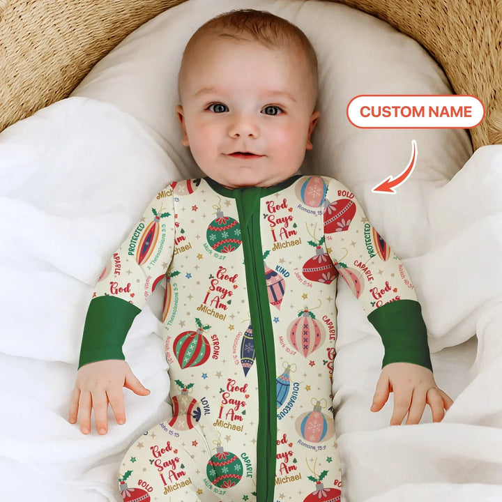 God Says I Am Joyful Christmas Convertible Zippy , God Says I Am Joyful Christmas Convertible Zippy - 0-3M