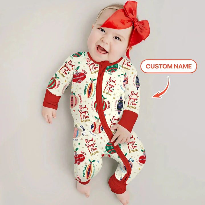 God Says I Am Joyful Christmas Convertible Zippy , God Says I Am Joyful Christmas Convertible Zippy - 0-3M