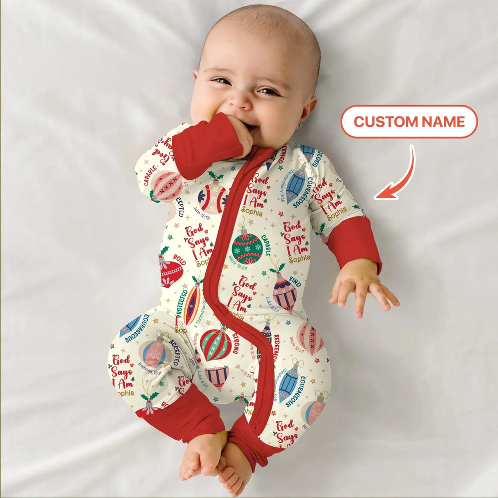 God Says I Am Joyful Christmas Convertible Zippy , God Says I Am Joyful Christmas Convertible Zippy - 0-3M