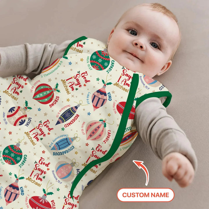 God Says I Am Joyful Christmas Sleep Bag For Baby , God Says I Am Joyful Christmas Sleep Bag For Baby - XS / 0.5 TOG
