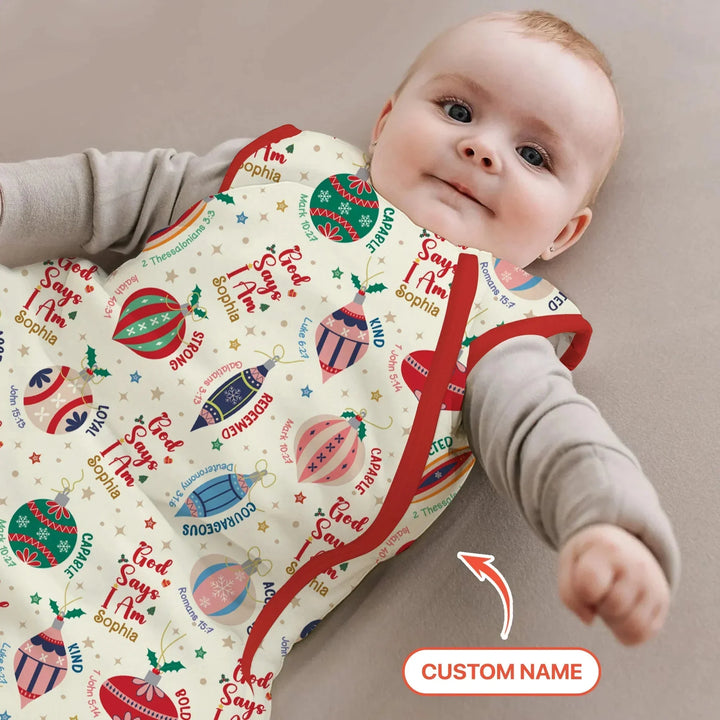 God Says I Am Joyful Christmas Sleep Bag For Baby , God Says I Am Joyful Christmas Sleep Bag For Baby - XS / 0.5 TOG