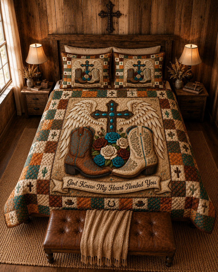 God Knew My Heart Needed You Quilt Bedding Set