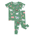 Green Farm Animals Two Piece Short Sleeve Pajama Set , Green Farm Animals Two Piece Short Sleeve Pajama Set - 12-18M