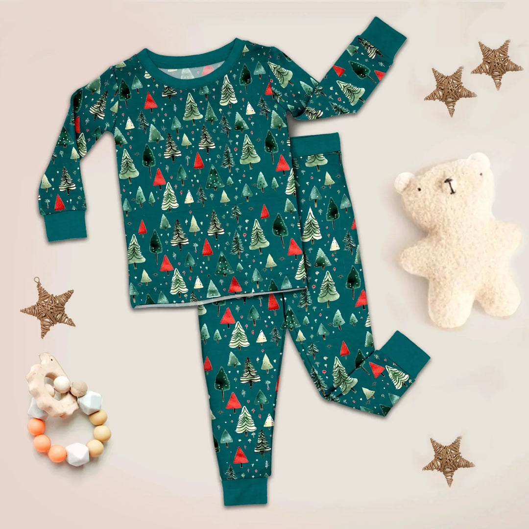 Green Twinkling Trees Convertible Zippered Romper , Green Twinkling Trees Convertible Zippered Romper - Long Zippy / 0-3M