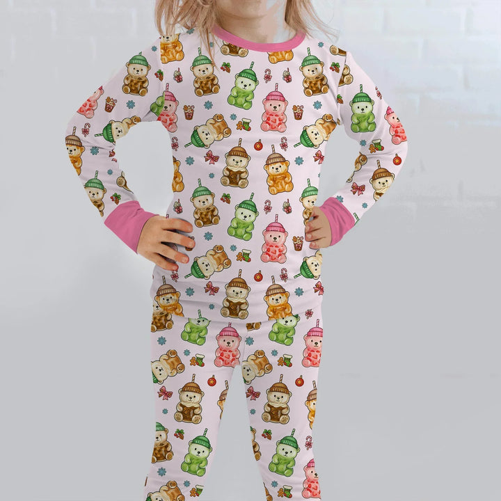 Zweiteiliges Langarm-Pyjama-Set mit Sommerfrüchten