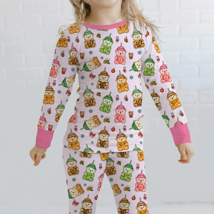 Zweiteiliges Langarm-Pyjama-Set mit Sommerfrüchten