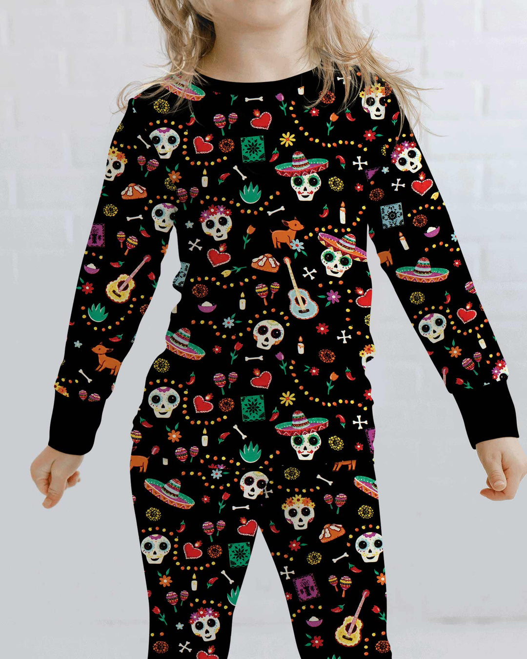 Day of the Dead Bamboo Two Piece Long Sleeve Pajama Set