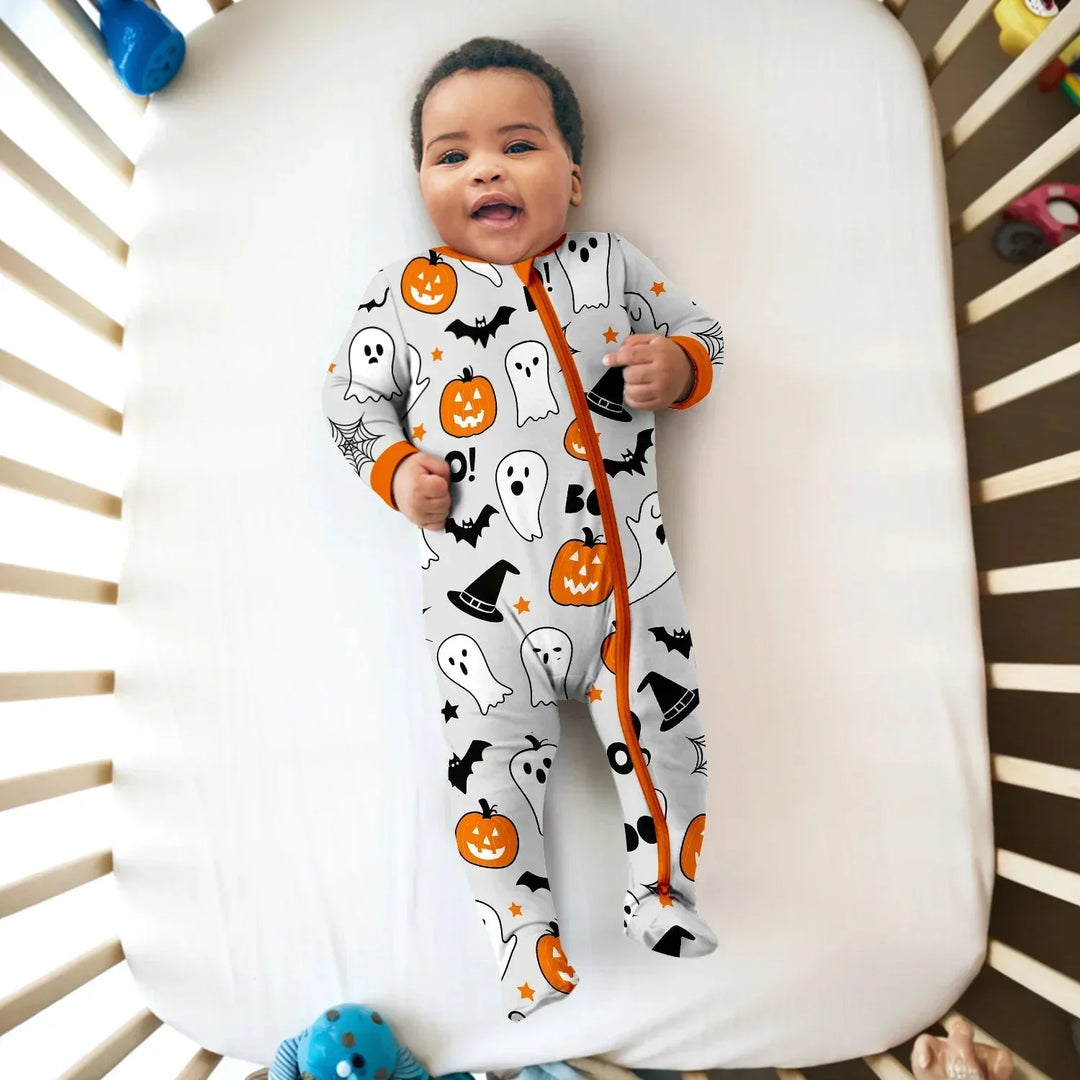 Halloween Boo & Pumpkin Glow In The Dark Convertible Zippy , Halloween Boo & Pumpkin Glow In The Dark Convertible Zippy - 0-3M
