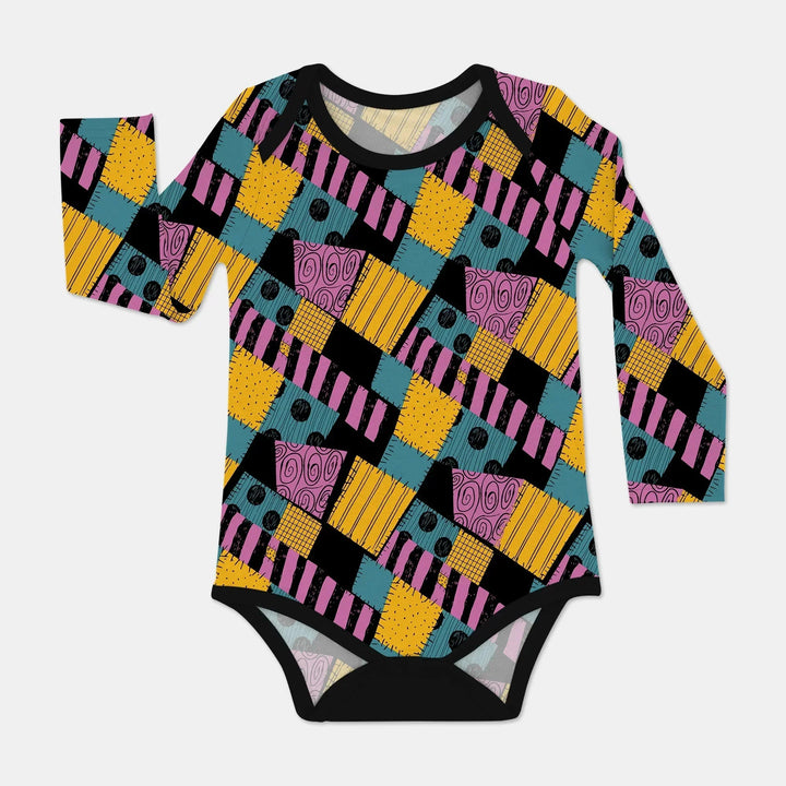 Halloween Patchwork Cartoon Bodysuit , Halloween Patchwork Cartoon Bodysuit - Newborn / Long Sleeve