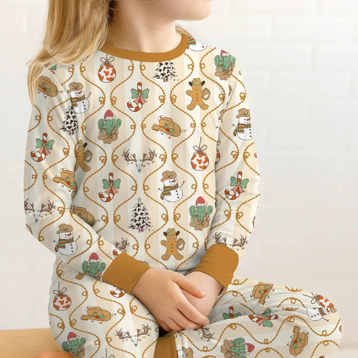 Howdy Christmas Two Piece Long Sleeve Pajama Set , Howdy Christmas Two Piece Long Sleeve Pajama Set - 12-18M