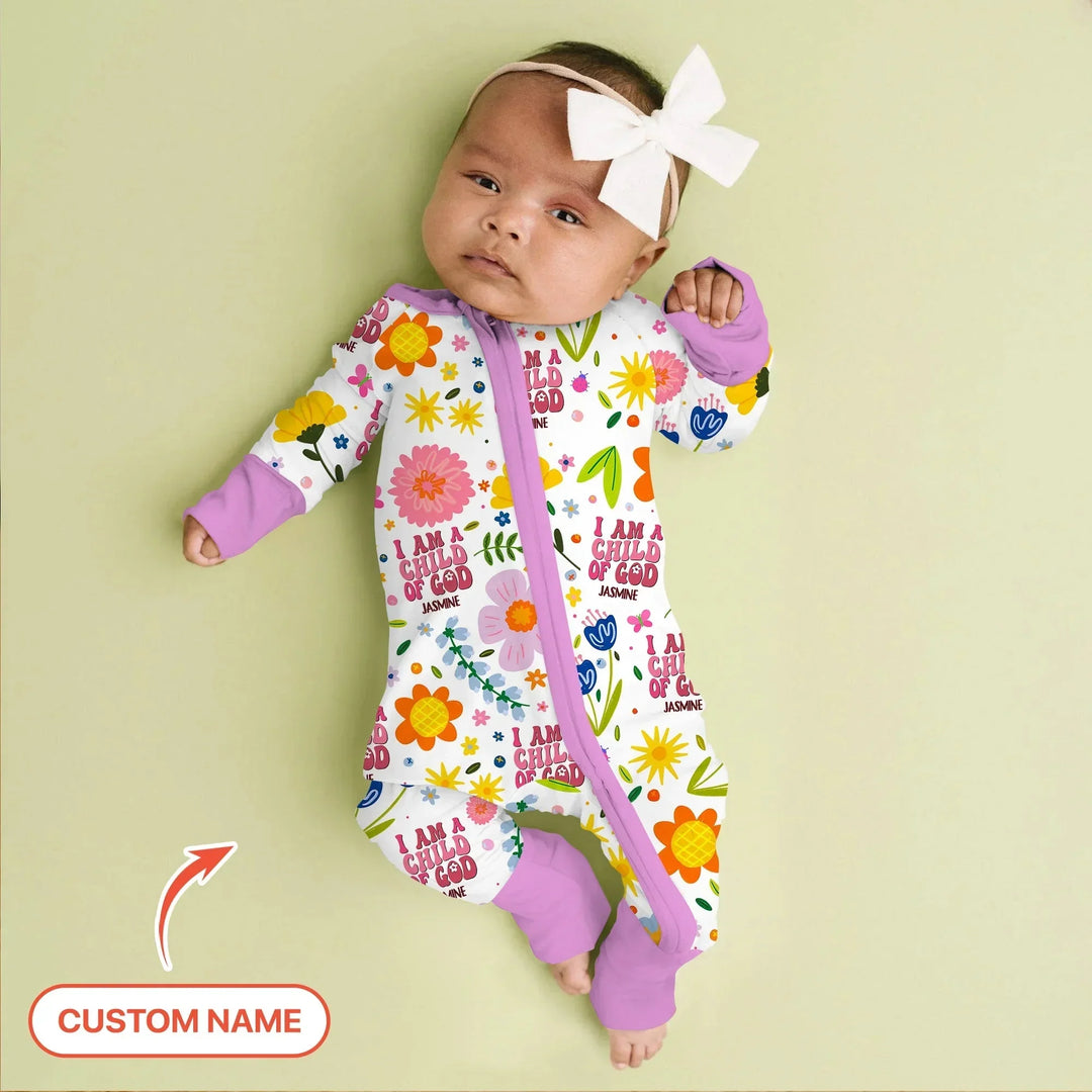 I Am A Child Of God Custom Name Girl Convertible Zippy , I Am A Child Of God Custom Name Girl Convertible Zippy - 0-3M