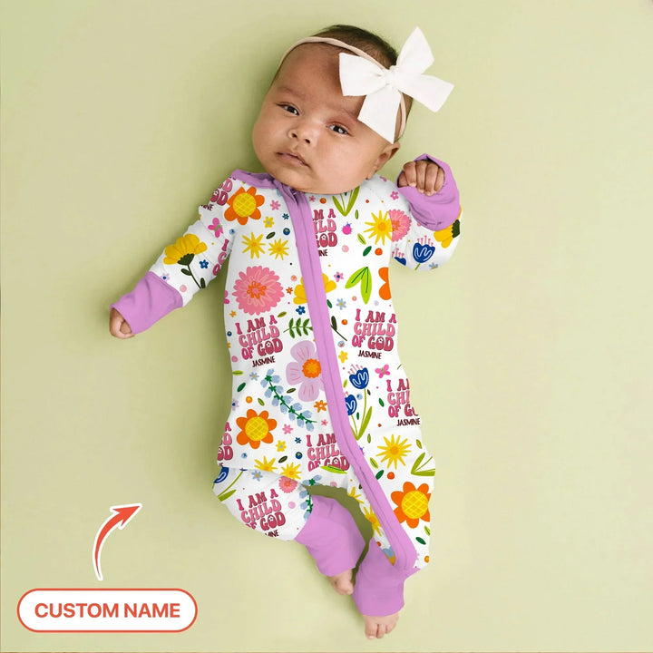 I Am A Child Of God Custom Name Girl Convertible Zippy , I Am A Child Of God Custom Name Girl Convertible Zippy - 0-3M