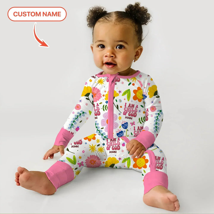I Am A Child Of God Custom Name Girl Convertible Zippy , I Am A Child Of God Custom Name Girl Convertible Zippy - 0-3M