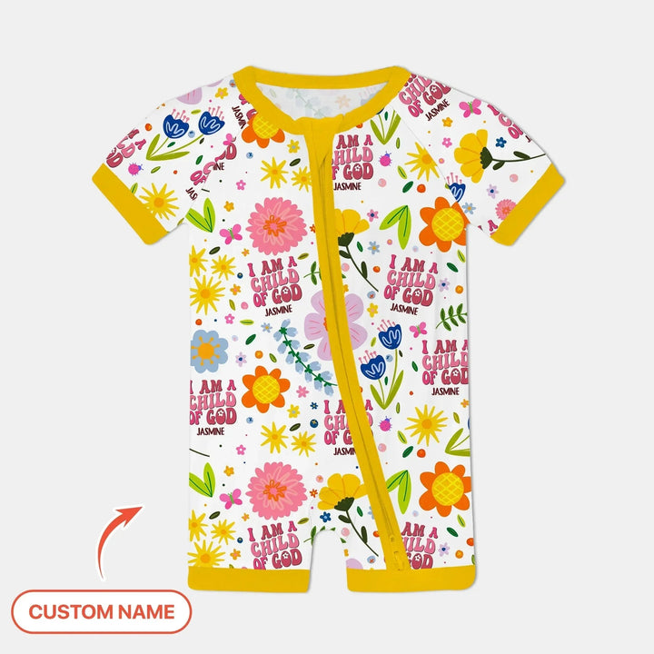 I Am A Child Of God Custom Name Girl Shorty Zippy , I Am A Child Of God Custom Name Girl Shorty Zippy - 0-3M