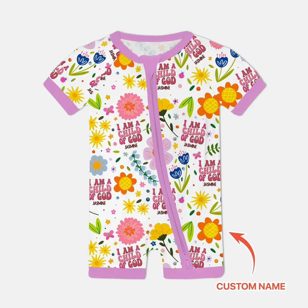 I Am A Child Of God Custom Name Girl Shorty Zippy , I Am A Child Of God Custom Name Girl Shorty Zippy - 0-3M