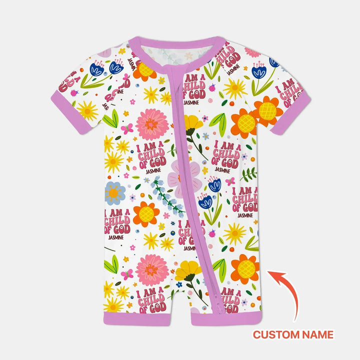 I Am A Child Of God Custom Name Girl Shorty Zippy , I Am A Child Of God Custom Name Girl Shorty Zippy - 0-3M