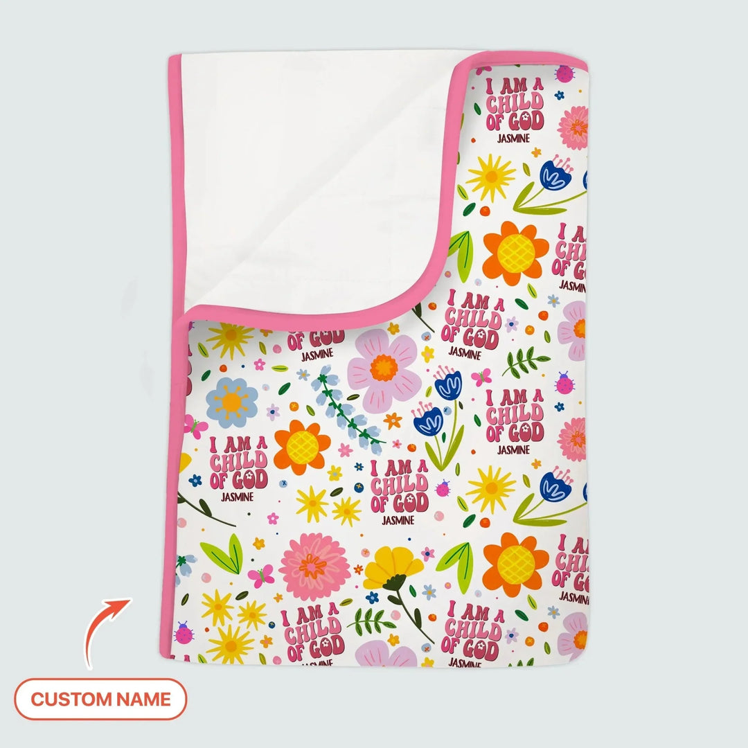 I Am A Child Of God Custom Name Girl Toddler Blanket , I Am A Child Of God Custom Name Girl Toddler Blanket - Default Title