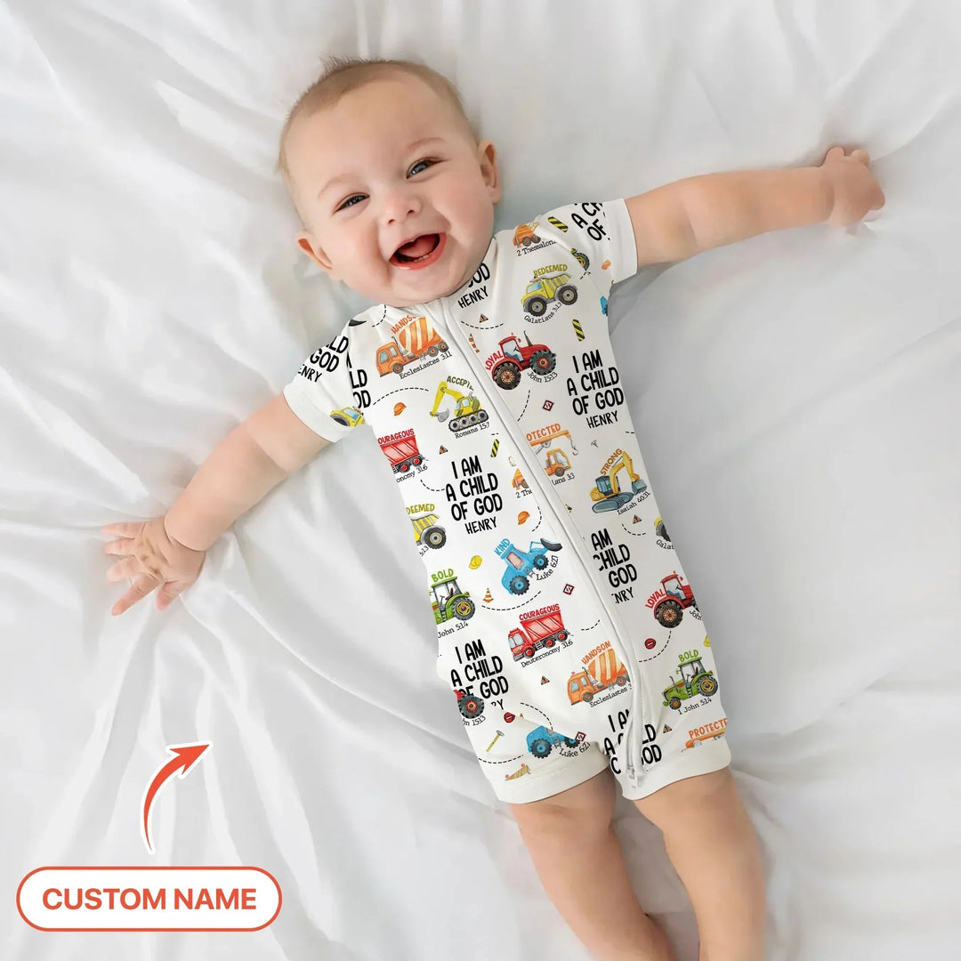I Am A Child Of God Custom Name Shorty Zippy , I Am A Child Of God Custom Name Shorty Zippy - 0-3M