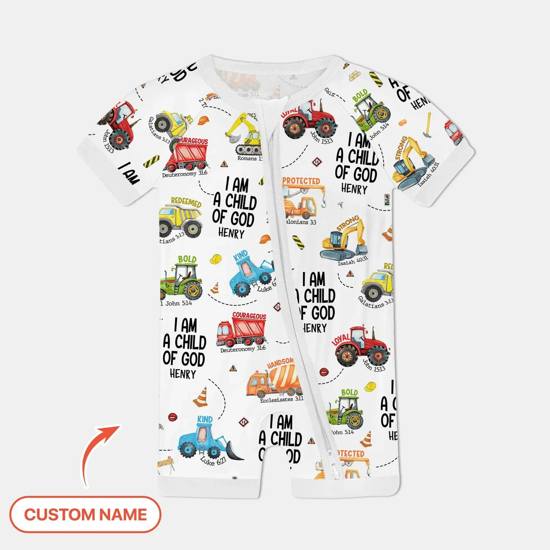 I Am A Child Of God Custom Name Shorty Zippy , I Am A Child Of God Custom Name Shorty Zippy - 0-3M