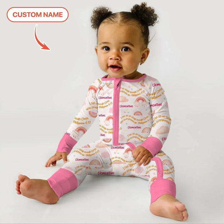 I Can Do All Things Through Christ Custom Name Convertible Zippy , I Can Do All Things Through Christ Custom Name Convertible Zippy - 0-3M